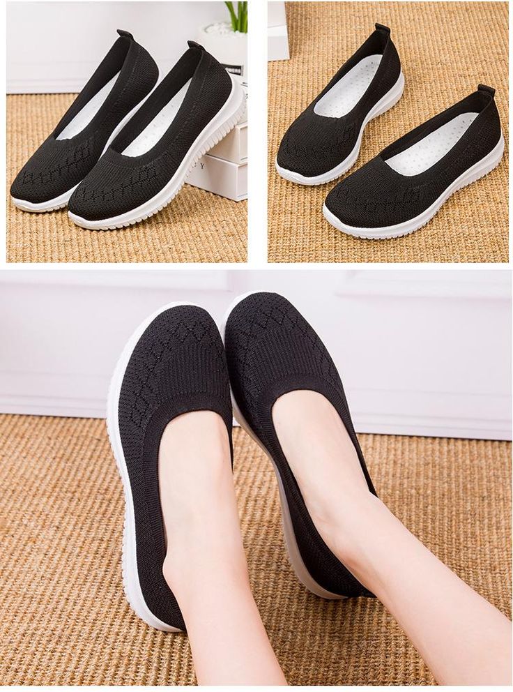 Casual Black Breathable Slip-ons, Comfortable Slip-on Non-slip Flats, Comfortable Non-slip Slip-on Flats, Casual Lightweight Slip-on Sneakers With Slip-resistant, Comfortable Black Casual Flats, Black Comfortable Casual Flats, Comfortable Casual Black Flats, Casual Black Comfortable Flats, Comfortable Slip-resistant Slip-on Flats