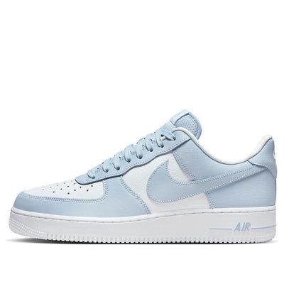 The Nike Air Force 1 '07 in 'Light Armoury Blue' is a classic silhouette with a modern twist. Its crisp white leather upper and tonal Swoosh are complemented by a subtle 'Light Armoury Blue' hue, adding understated elegance. Experience the timeless appeal and unmatched comfort of the Air Force 1, perfect for any casual or semi-formal occasion. Nike Shoes Women Cute, White Nike Air Shoes, Pastel Tennis Shoes, Light Blue Air Force 1, Cute Nike High Tops, Nike Shoes Light Blue, White And Blue Air Force 1, Light Blue Tennis Shoes, Pre Teen Shoes