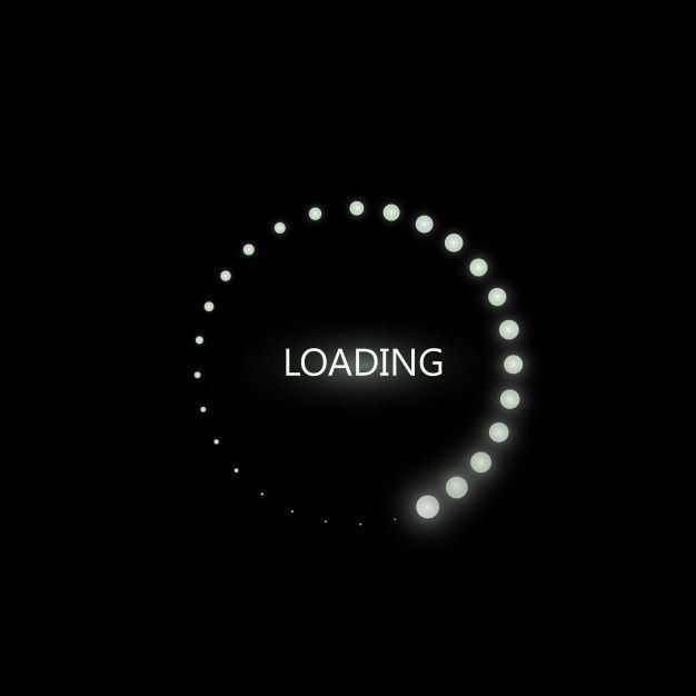 the word loading is lit up in the dark with white lights on it's side