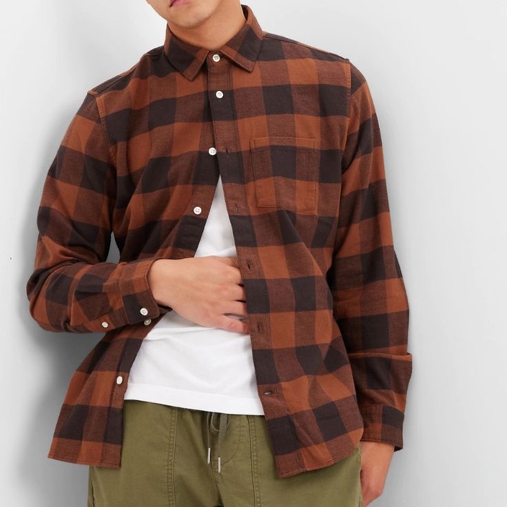 Brand New With Tags. Brown/Black. 100% Cotton Brown Button-up Cotton Flannel Shirt, Classic Brown Cotton Flannel Shirt, Casual Brown Flannel Shirt, Gap Relaxed Fit Shirt For Fall, Brown Button-up Flannel Shirt For Everyday, Everyday Brown Button-up Flannel Shirt, Casual Brown Flannel Tops, Gap Casual Shirt With Button Closure, Brown Cotton Flannel Shirt With Pockets