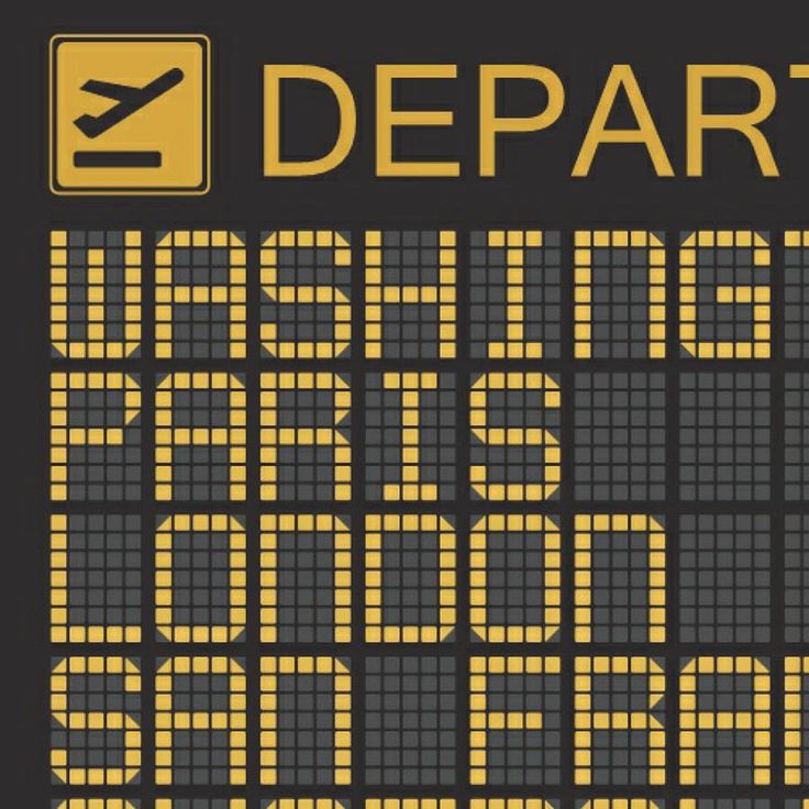 an airport sign with the words, departure and boarding information in yellow on a black background