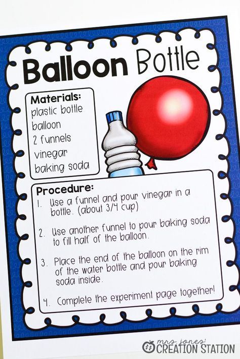 a poster with instructions on how to make a balloon bottle