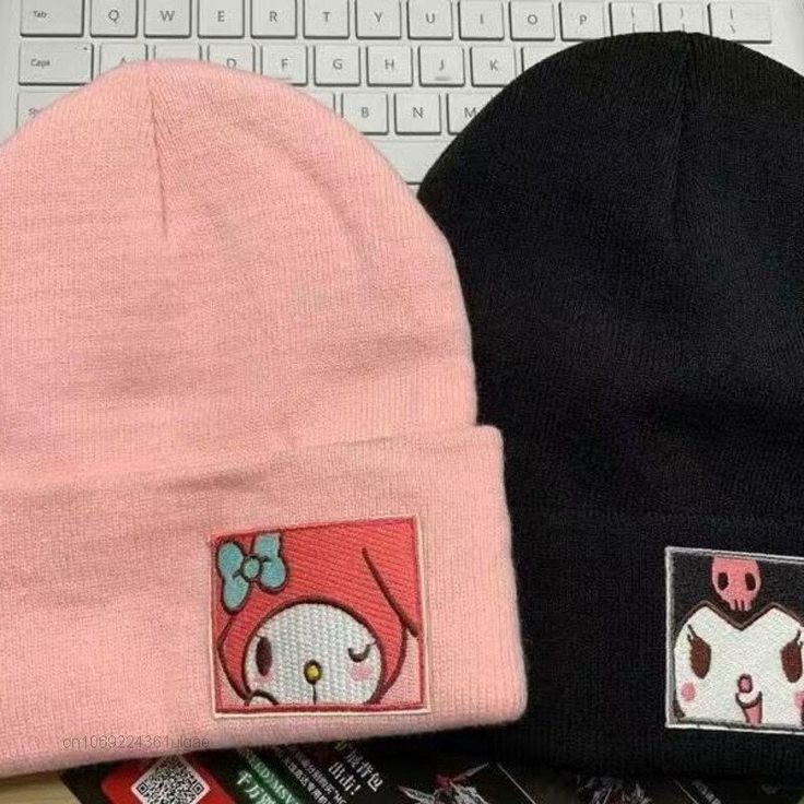 A soft and warm knit beanie. Our selection of Sanrio Beanies make a great choice for those cold winter days, or even just to keep your head warm. Made of breathable cotton blends this hat will keep you comfortable and looking cute all day long! Trendy One-size Bonnet Cap, Casual Black Acrylic Beanie, Trendy Warm One Size Bonnet, Trendy One Size Winter Bonnet, Cotton Winter Bonnet, Casual Knitted Winter Bonnet, Winter Cotton Bonnet Cap, Casual Winter Knitted Bonnet, Cute Winter Beanie Cap