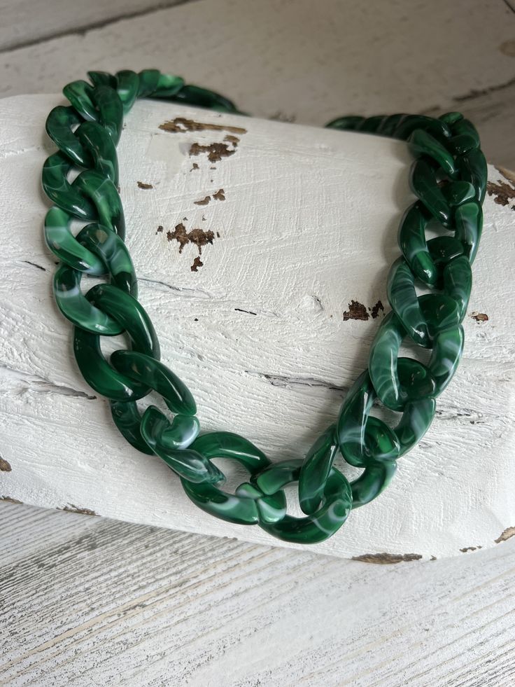 https://s3.commentsold.com/rush/products/oTuSNMjAyXIind4hB4HUU0R2u4lAdaI8Ez63DwAX.jpg Green Chain Link Necklace With Adjustable Chain, Green Adjustable Chain Link Necklace, Green Necklace With Adjustable Chain, Trendy Green Chain Necklace With Adjustable Chain, Trendy Green Adjustable Chain Necklace, Green Chunky Chain Necklace As Gift, Chunky Oval Link Necklace For Gift, Chunky Oval Link Necklace As A Gift, Green Link Chain Necklace For Gifts