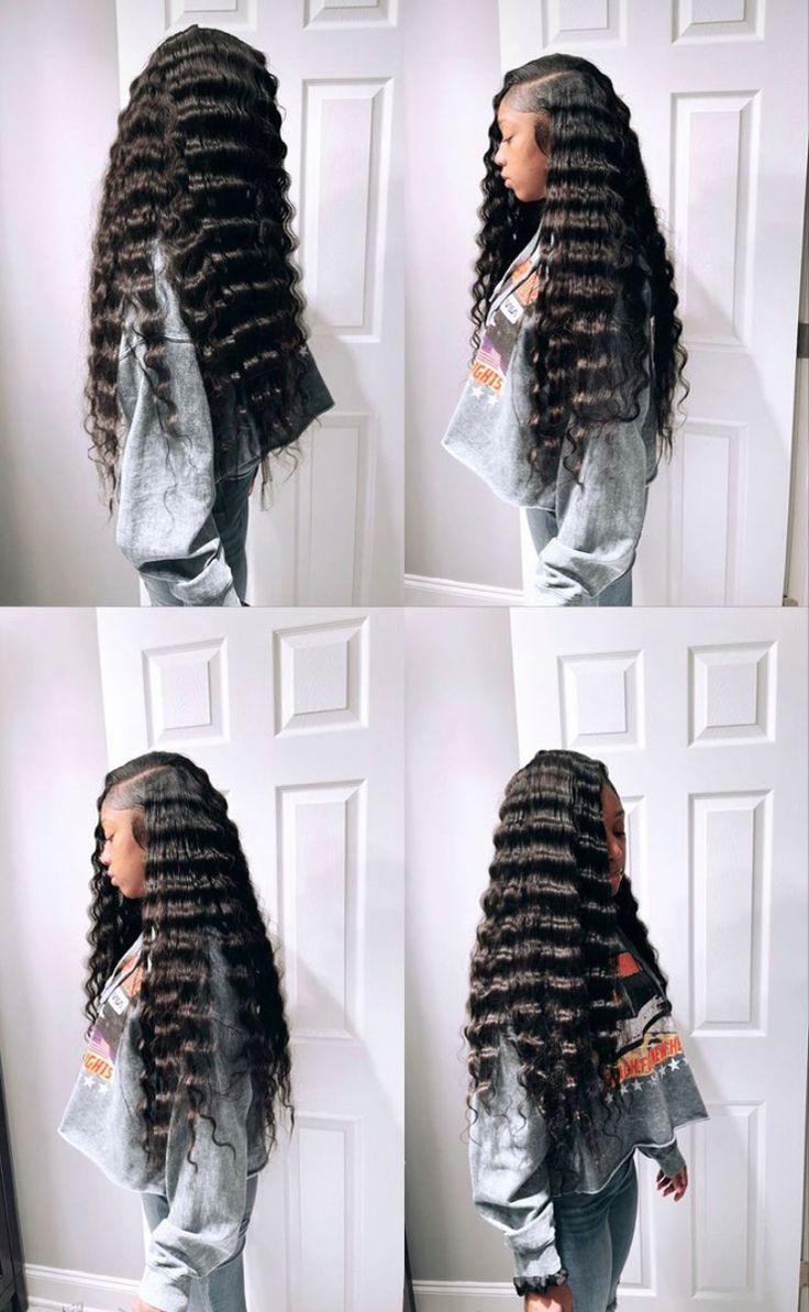 Side Part Quick Weave Crimps, Bundles And Closure, Girly Hairstyles, Frontal Wig Hairstyles, Birthday Hairstyles, Wavy Wigs, Hair Business, Crimped Hair, Quick Weave Hairstyles