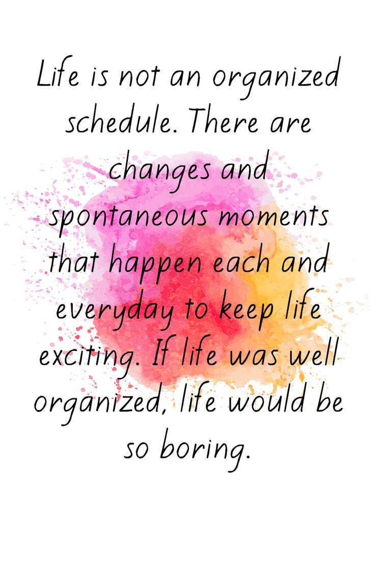 a quote on life is not an organized schedule there are changes and spontaneous moments that happen each and everyday to keep life exciting, if life was well organized