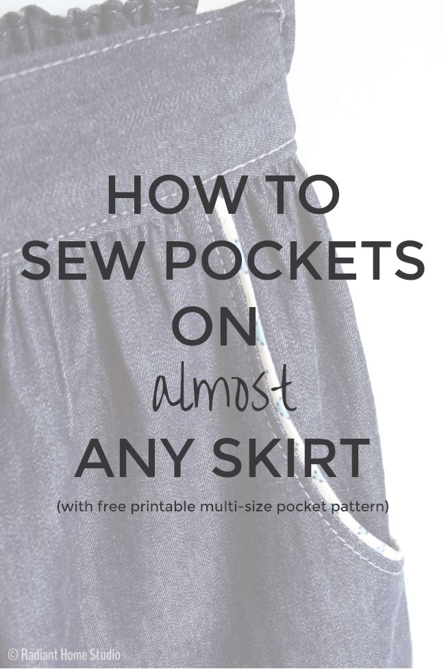 a pair of pants with the words how to sew pockets on almost any skirt