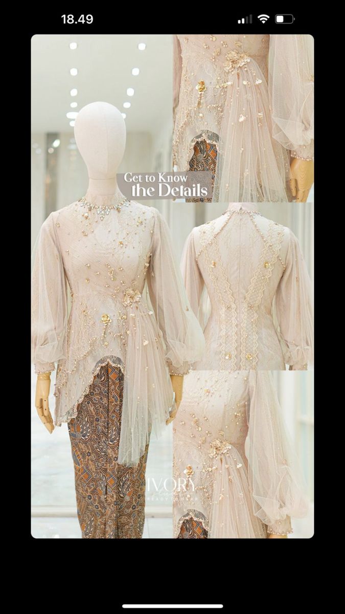 Kebaya Cream, Model Kebaya Wisuda, Kebaya Lamaran, Model Dress Kebaya, Kebaya Modern Dress, Muslimah Wedding, Dress Kebaya, Recycled Dress, Kebaya Dress