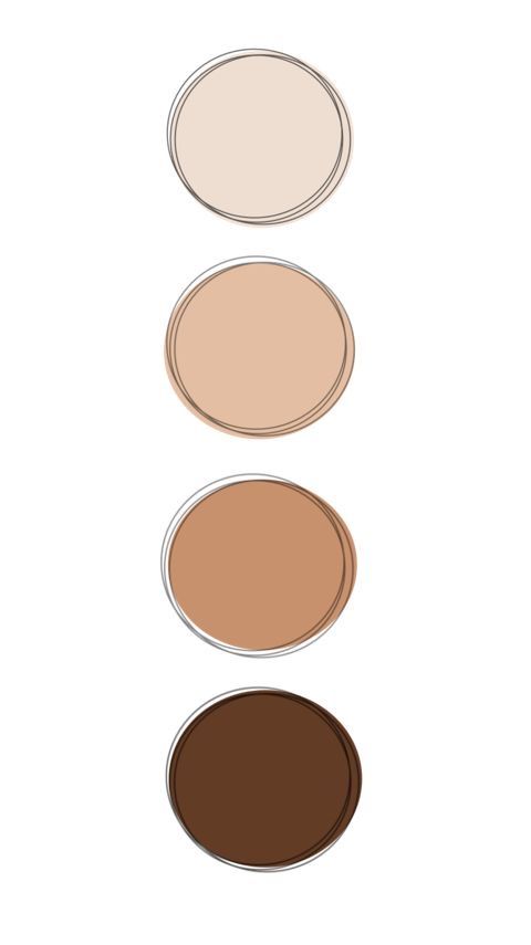 three different shades of brown, beige and white on a white background with the same color