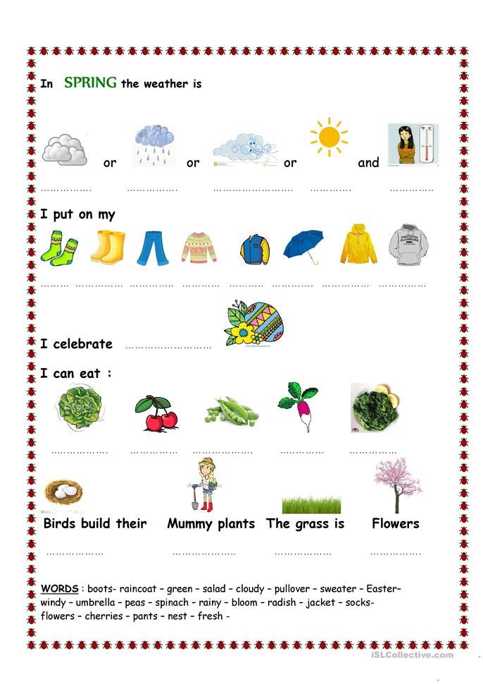 an english worksheet with pictures and words for children to learn in the classroom