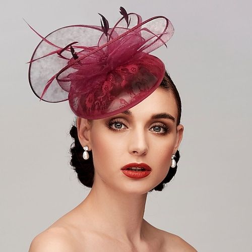 Category:Fascinators,Hats,Hair Accessory,Headpiece; Embellishment:Feather,Flower,Cap; Gender:Women's; Quantity:1 PC; Occasion:Ladies Day,Royal Astcot,Cocktail,Melbourne Cup,Horse Race,Wedding; Material:Feathers,Net; Head Circumference:56-58; Front page:WE; Shipping Weight:0.050; Listing Date:05/18/2021; Special selected products:COD Melbourne Cup Horses, Race Wedding, Jumpsuit Wedding Guest, Wedding Horse, Horse Wedding, Feather Headpiece, Wedding Party Accessories, Fall Wedding Guest, Horse Race