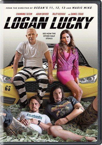 the poster for the movie login lucky with two men sitting on top of a yellow car