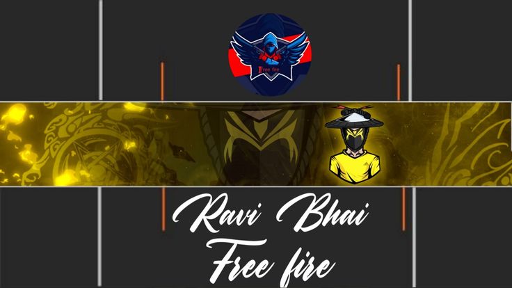 two banners with the words rawi bhan free fire and an image of a man in