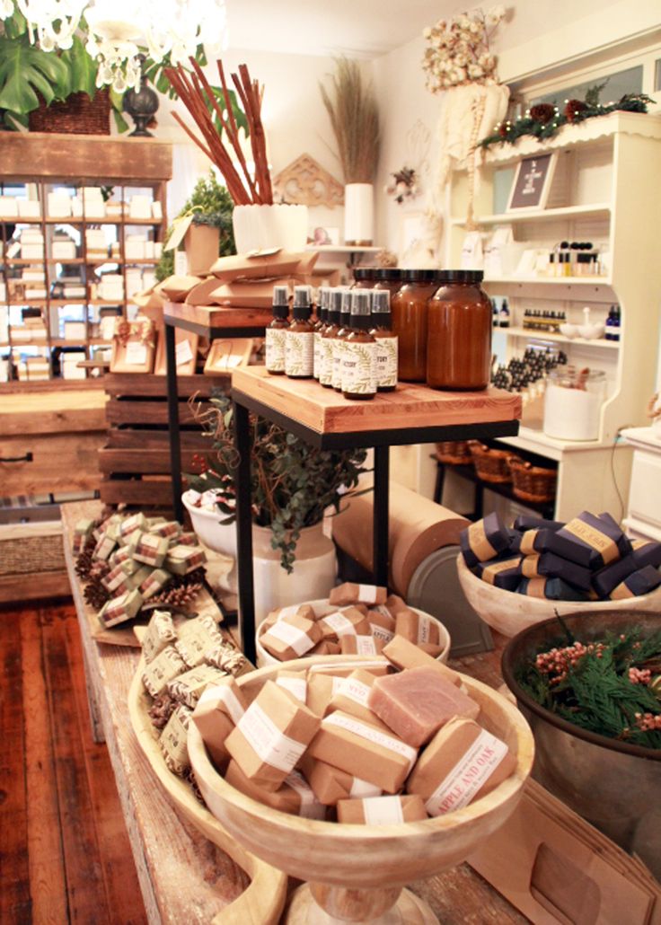 a store filled with lots of different types of soaps and other items on display