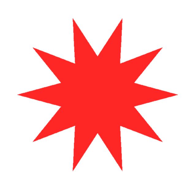 a red star on a white background