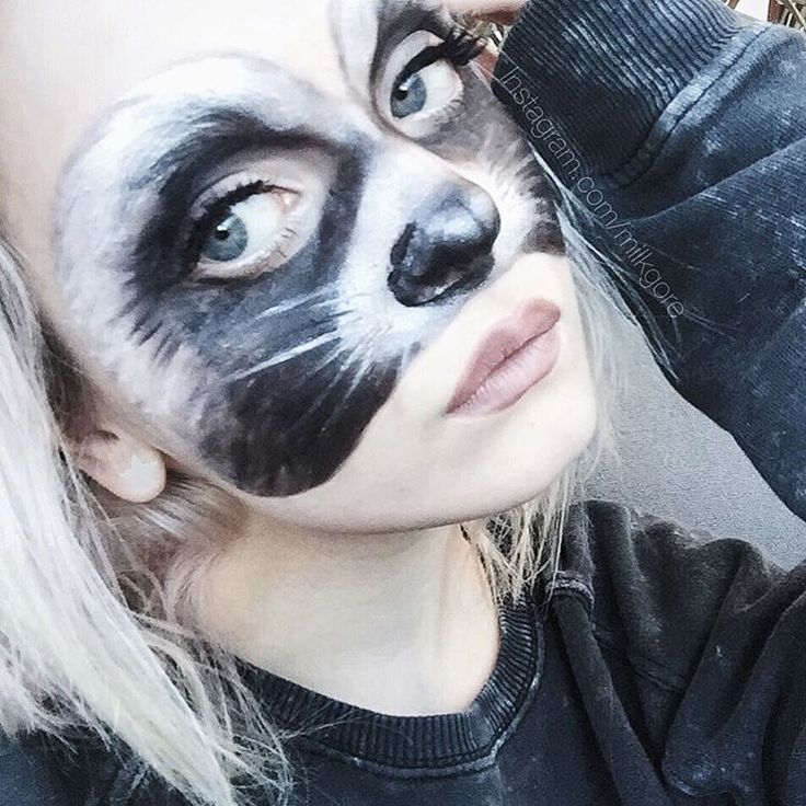 Costume Women Diy, Racoon Costume, Raccoon Makeup, Panda Emoji, Skunk Costume, Raccoon Costume, Raccoon Face, Raccoon Halloween, Animal Makeup