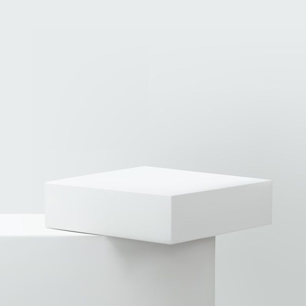 an empty white box sitting on top of a counter