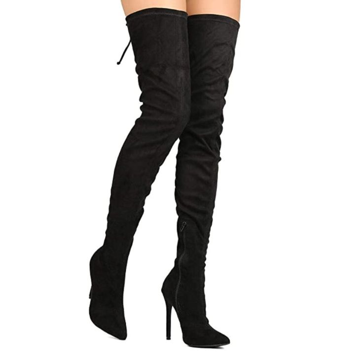 4.25 In Heel Brand New Box Included Faux Suede Fall Fitted Lace-up Boots In Synthetic Material, Fitted Synthetic Lace-up Boots For Fall, Fall Synthetic Fitted Lace-up Boots, Chic Synthetic Thigh High Boots, Chic Thigh High Synthetic Boots, Thigh-high Synthetic Boots For Winter, Synthetic Thigh High Winter Boots, Synthetic Thigh-high Winter Boots, Fitted Thigh-high Lace-up Boots