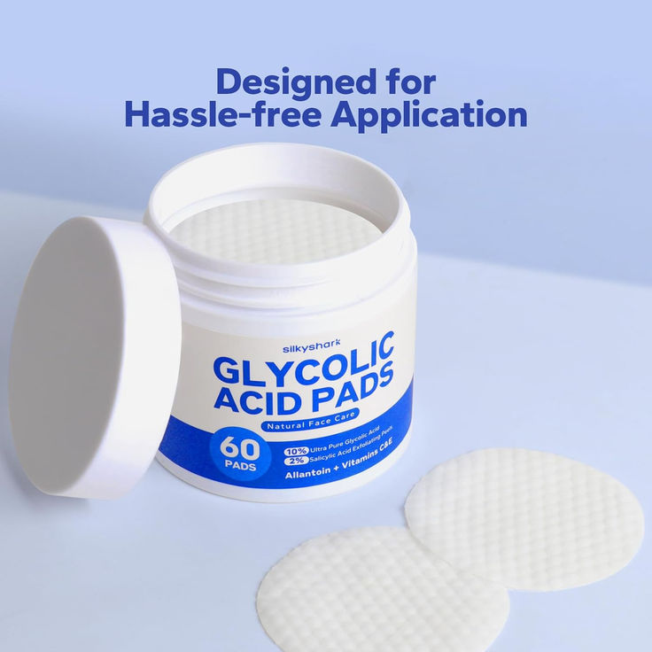 Glycolic Acid Resurfacing Pads, 10% Ultra Pure Glycolic Acid + 2% Salicylic Acid, Exfoliating Peel Pads for Face, Effective Chemical Peel, Radiant Skin Renewal Natural Face Care, Peel Pads, Skin Renewal, Chemical Peel, Natural Face, Glycolic Acid, Salicylic Acid, Face Care, Red Carpet Fashion