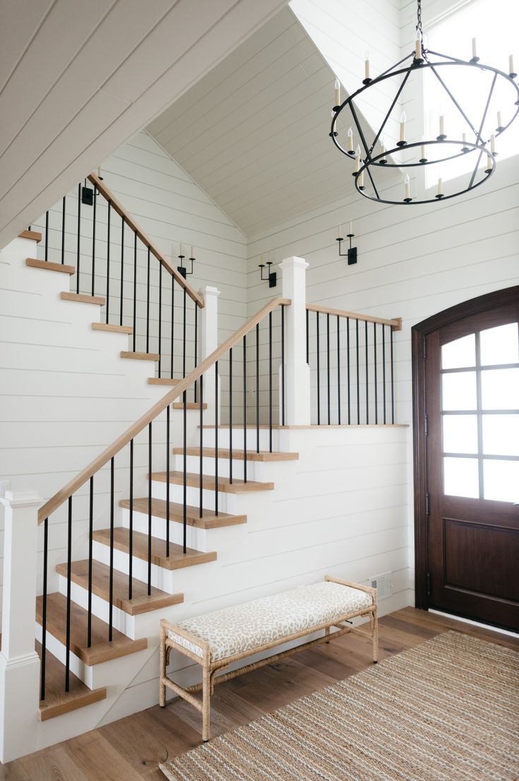 the stairs in this house are made of wood and metal