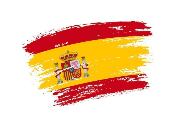 the flag of spain painted on a white background