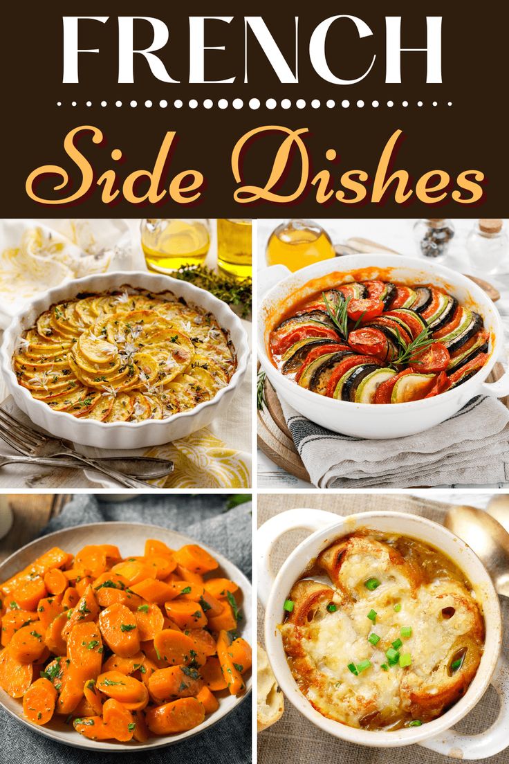 different dishes with the words french side dishes