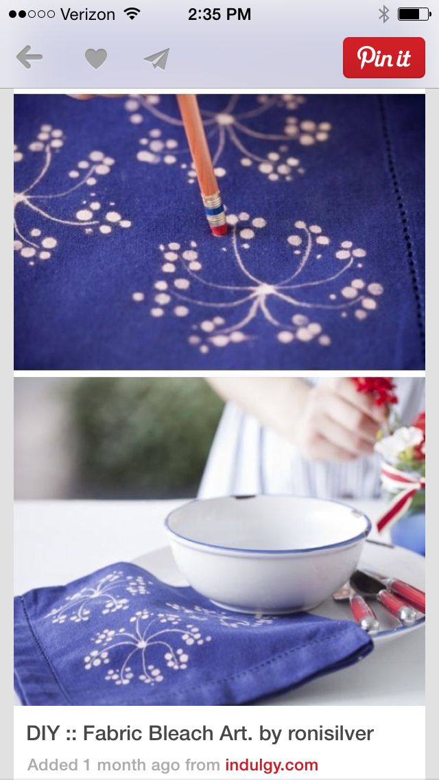 two pictures showing the process of making an embroidered tablecloth