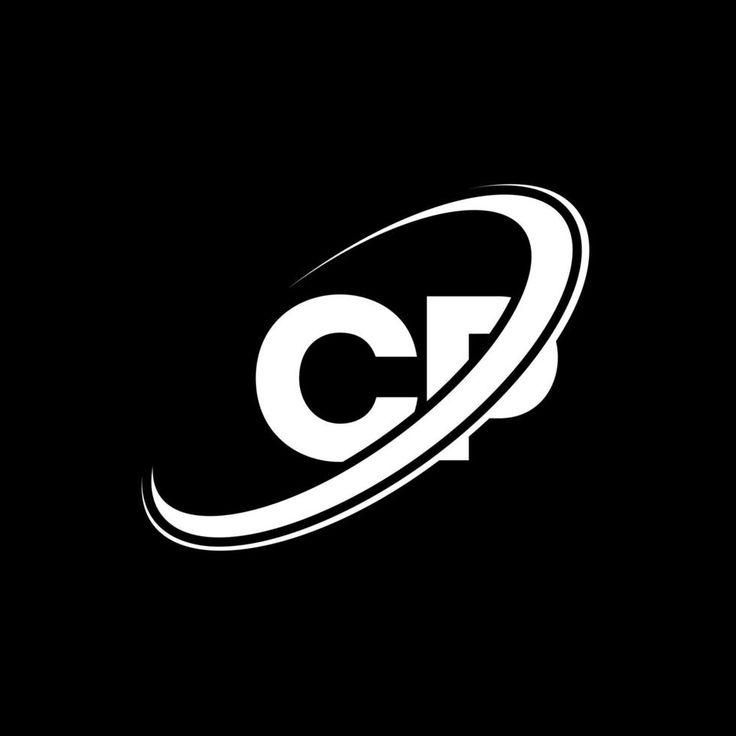 a black and white logo with the letter c in it's center, on a dark background