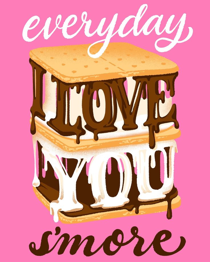 the words love you smore are written in chocolate