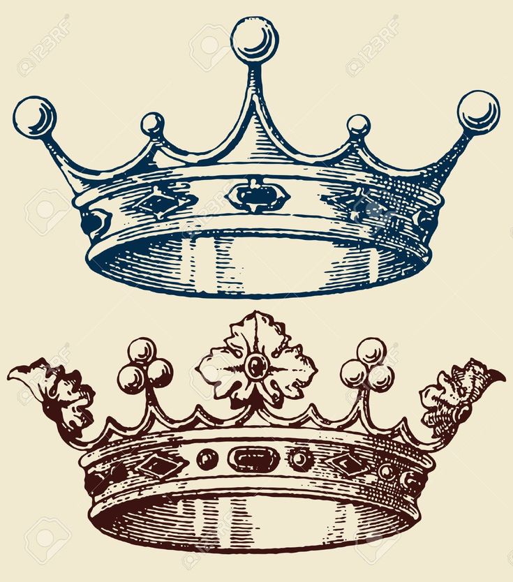 a drawing of a crown on a white background stock photo - 957982