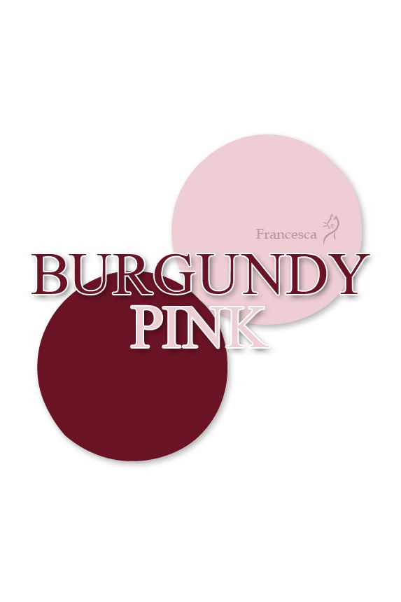 the words burgundy pink are shown in two different colors