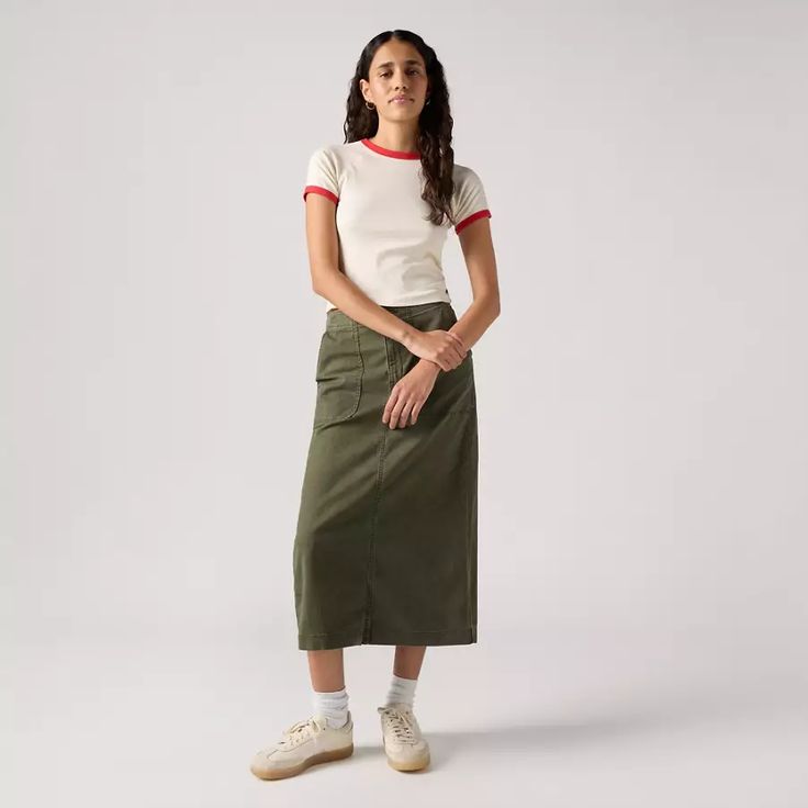 Surplus Skirt - Tan | Levi's® US Mens Jeans Guide, Levis Outfit, Utility Skirt, 90s Looks, Jeans Bootcut, Green Skirt, Sweater And Shorts, Girls Jeans, Jeans Denim