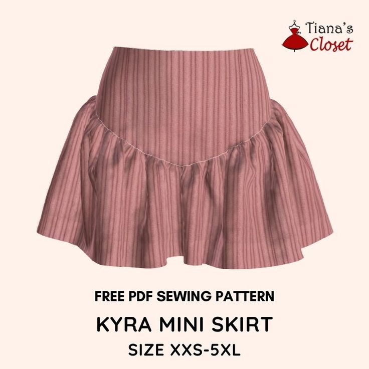 Skirt Sewing Pattern Free, Mini Skirt Sewing Pattern, Paper To Print, Mini Skirt Pattern, Skirt Pattern Easy, Pola Rok, Sewing Patterns Skirt, Skirt Pattern Free, Rok Mini