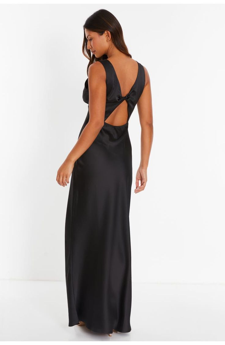 QUIZ Satin Wrap Front Maxi Dress | Nordstrom Dress Quiz, Elegant Chic, Dress Inspo, Nordstrom Dresses, Chic Dress, Front Design, Black Maxi Dress, Satin Fabric, Formal Occasion