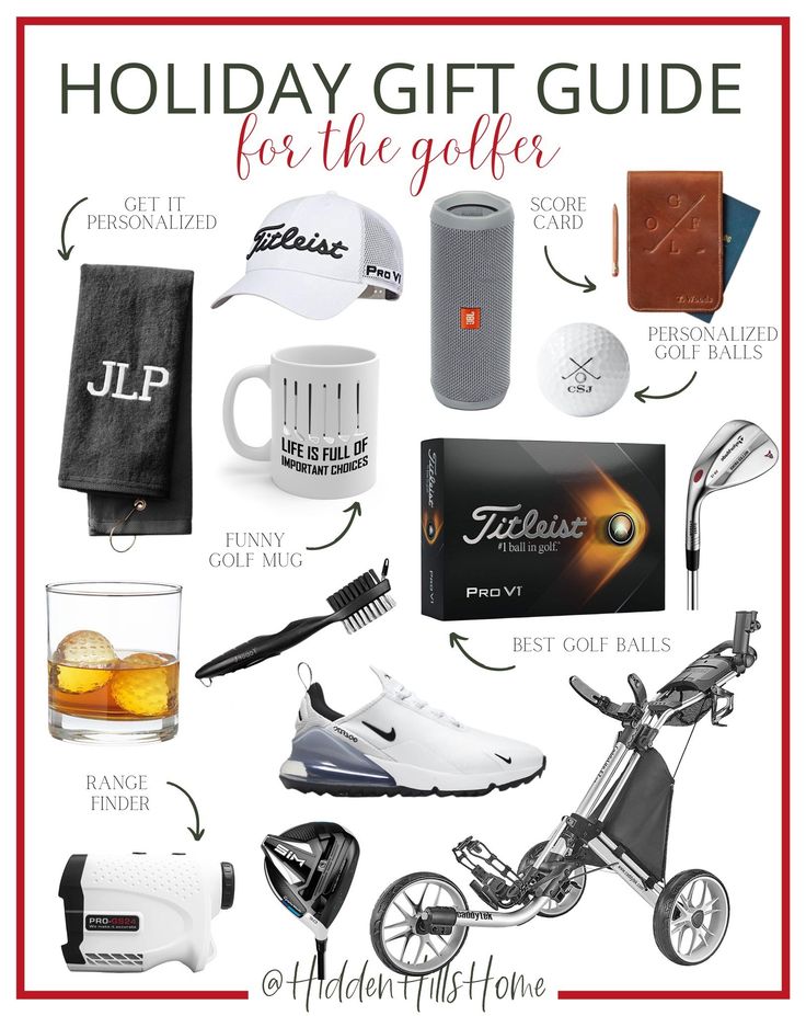 the holiday gift guide for the golfers includes gifts, golf balls, and more