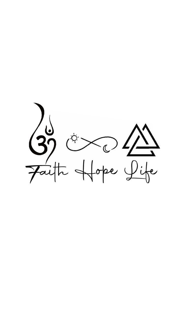 the logo for faith hope life is shown in black and white, on a white background