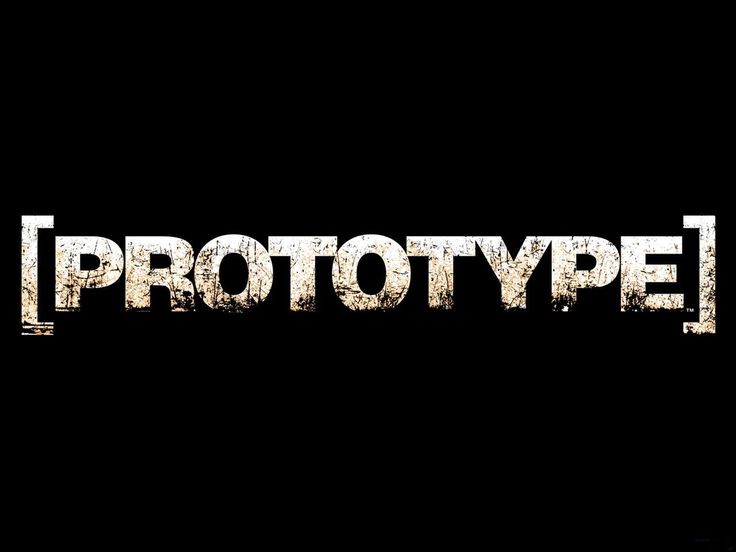 the word prototype written in white on a black background