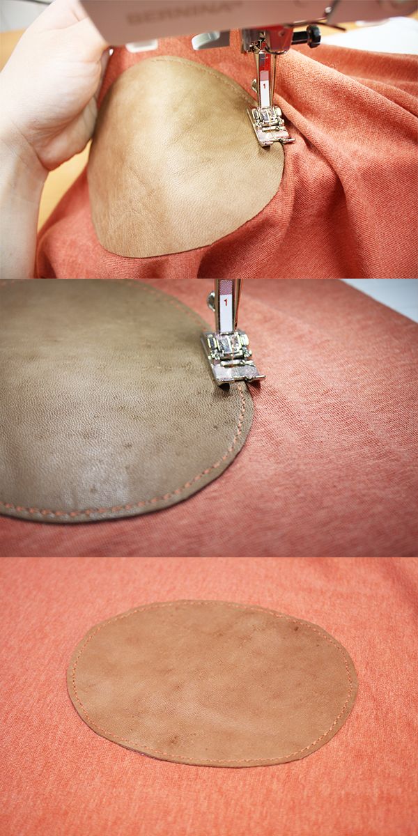 the sewing machine is stitching fabric on the back of someone's head and neck