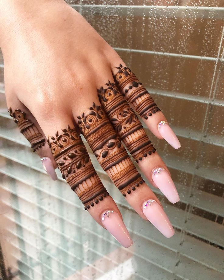 a woman's hand with henna tattoos on it