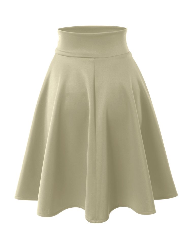 This basic versatile elastic waist flared skater skirt is a must have! This skirt offers comfort and style at the same time. Look chic in this skirt by pairing it with a bodysuit. Layer it over leggings on winter days or with a simple tee for warmer days. Feature - 90% Polyester / 10% Spandex - Durable, soft fabric offers all-day comfort / Flared at the bottom - Double stitching on bottom hem - Hand or machine wash in cold water - Made in U.S.A - Please look at the measurements below for guidanc Fitted A-line Mini Skirt, Stretch A-line Gathered Skirt Bottoms, Stretch A-line Skirt In Solid Color, Stretch A-line Skirt For Fall, Spring Elastane Pleated Skirt, Fitted A-line Elastane Bottoms, High Waist Flowy Skirt With Wide Waistband, Stretch High Waist Solid Color Mini Skirt, High Waist Stretch Mini Skirt