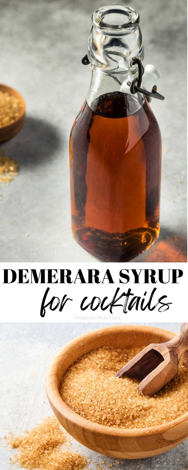 an image of a wooden spoon with some liquid in it and the words dememara syrup for cocktails