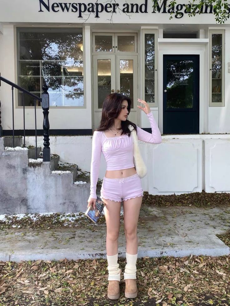 Full Pink Outfit, Pink Aesthetic Fashion, Pink Outfit Set, Feminine Loungewear, Pink And Black Outfit, Pink Matching Set, Cute Pastel Outfits, Pink Girly Outfits, Girly Fits