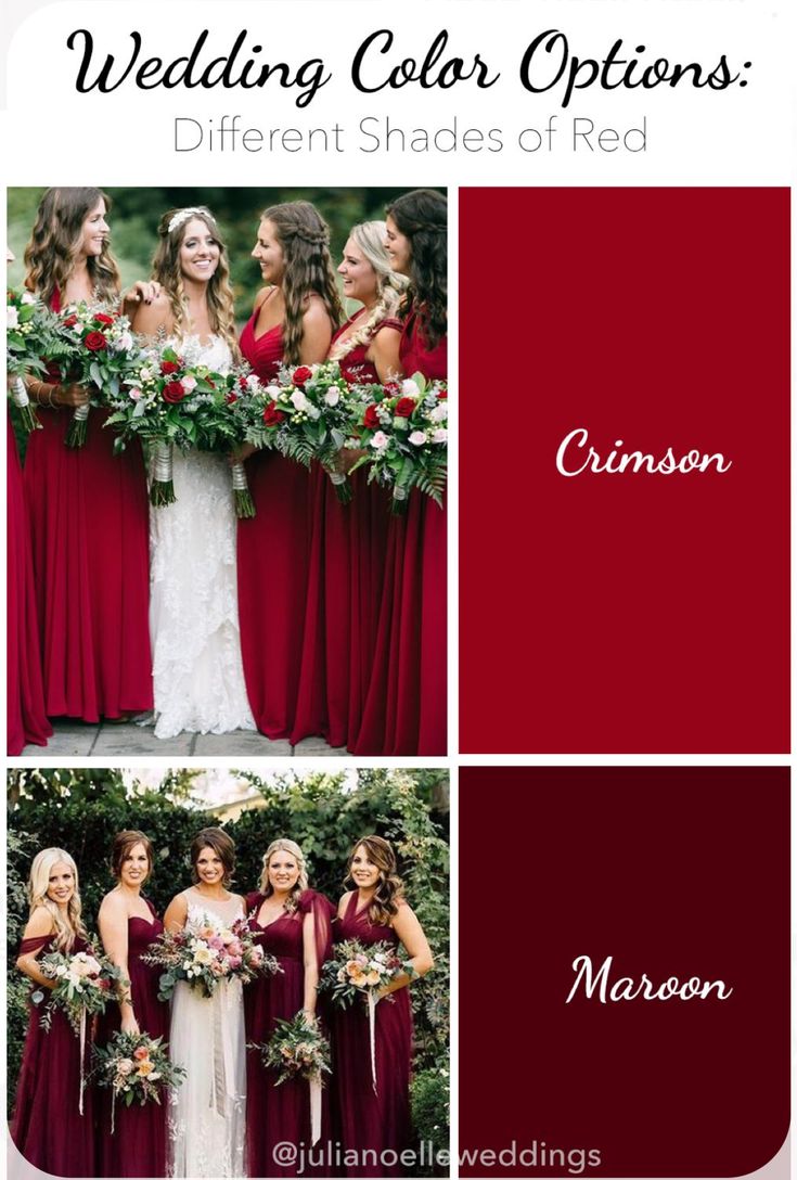 red and white wedding colors with different shades