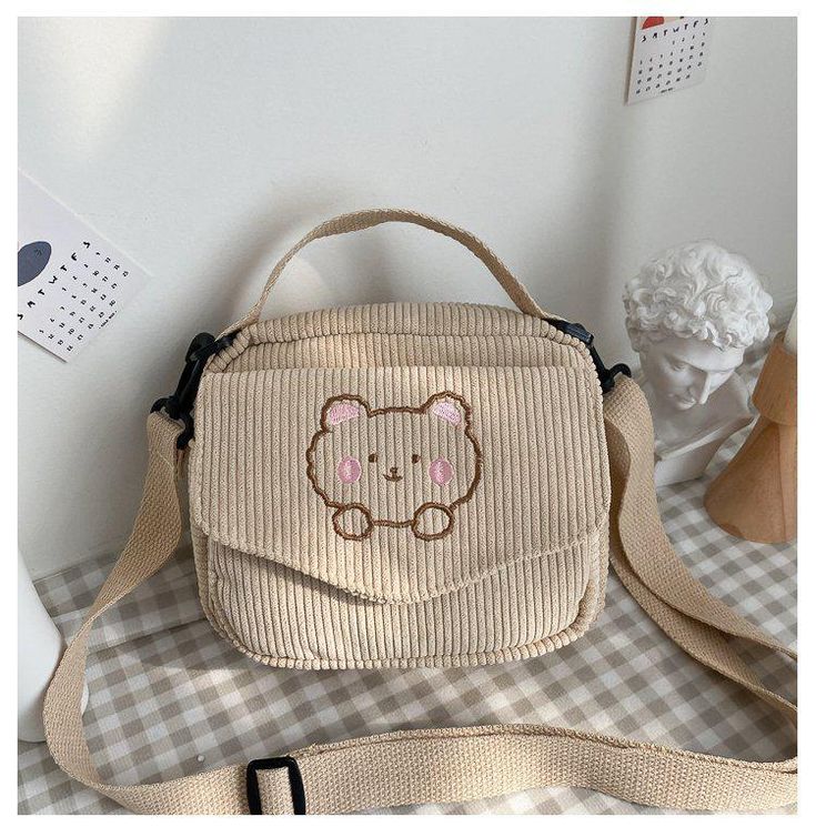 Color: beige Corduroy Bag, Mini Messenger Bag, Travel Purse, Vintage Blouse, Pretty Bags, Zipper Bag, Shoulder Messenger Bag, Types Of Bag, Cute Bags