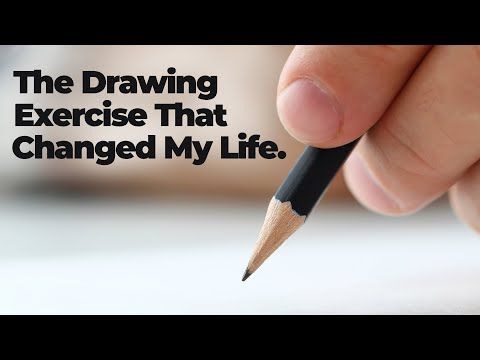 a person holding a pencil in their hand with the words, the drawing exercise that changed my life