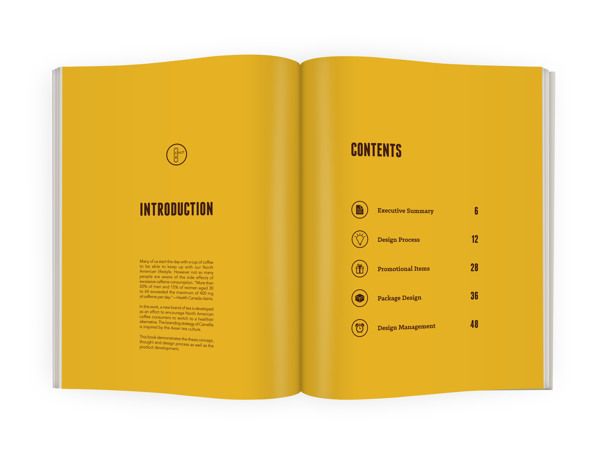 an open yellow book with black text on the front and back cover, which reads'content information '