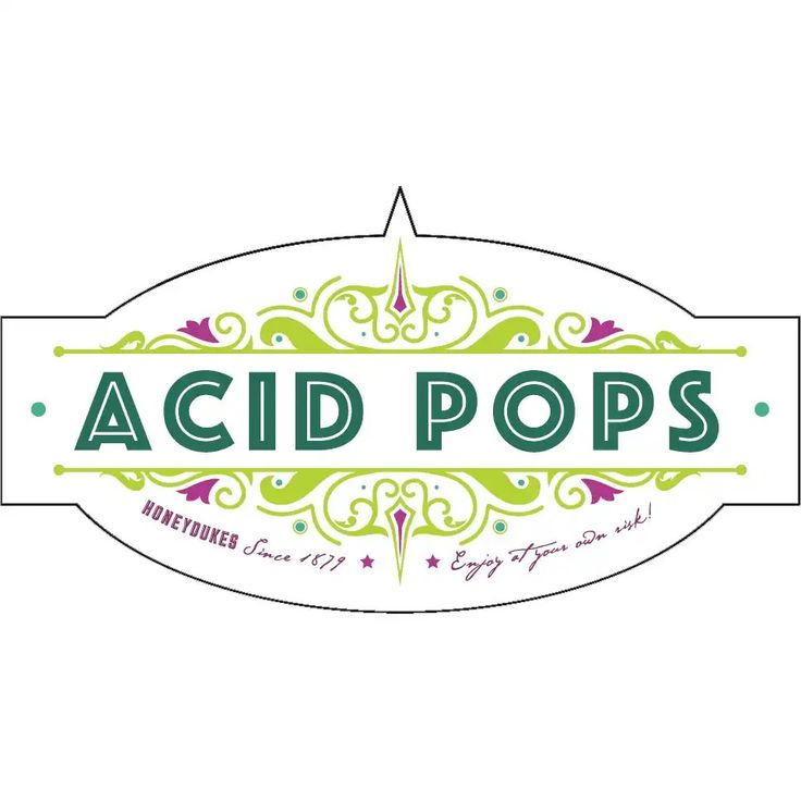 the logo for acid pops is shown