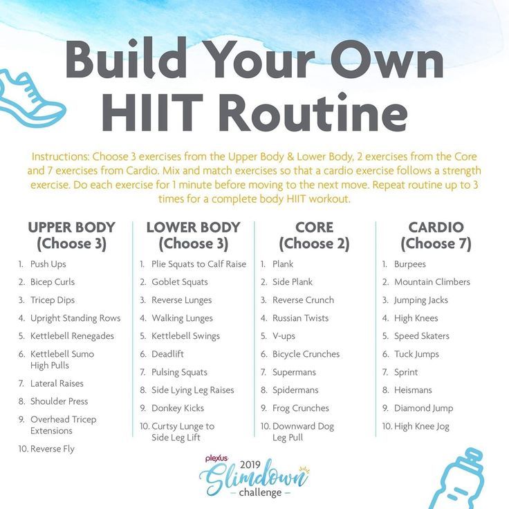 a poster with instructions on how to build your own hiit routine for beginners