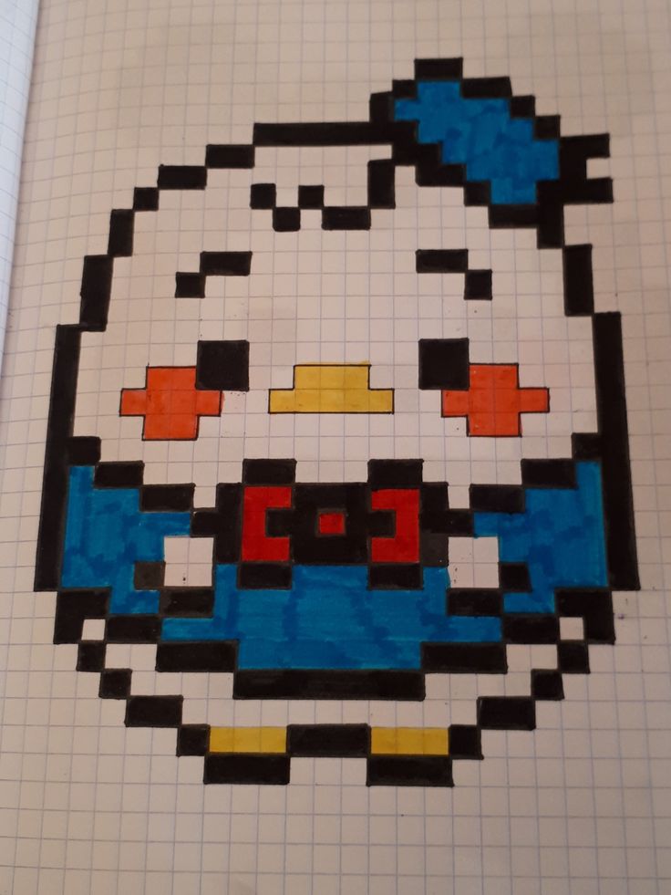 an image of a cartoon character made out of legos on a sheet of paper