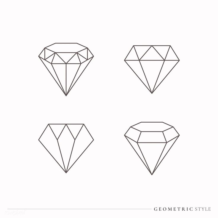 four different shapes of diamonds on a white background